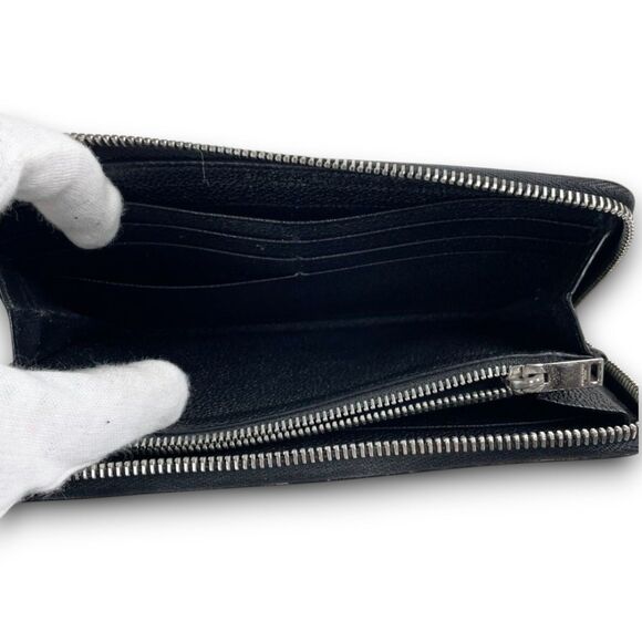 Saint Laurent Authentic Black Leather Long Continental Zippy Wallet w/ Box & Bag - Picture 6 of 10